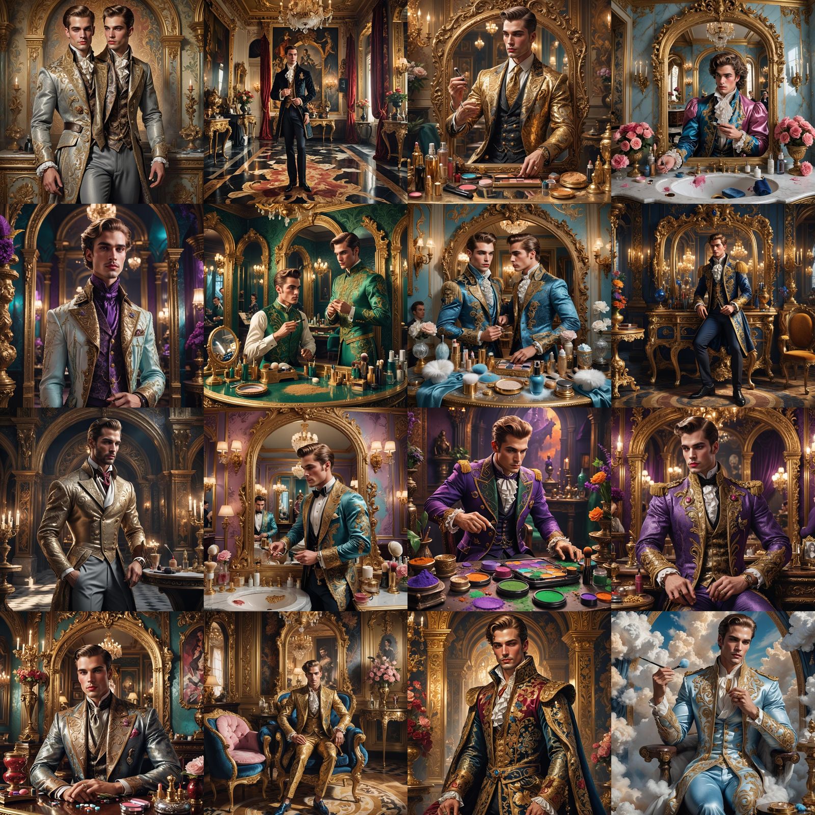 Handsome Duke Applies Makeup in Detailed Matte Painting