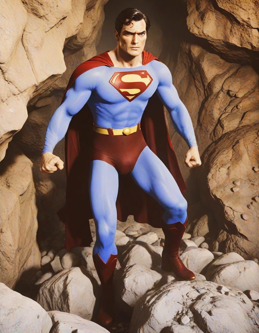 Superman Unleashes Epic Power in a Cinematic Cave