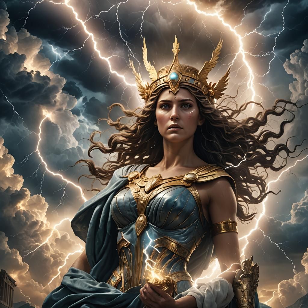 Athena's Dramatic Birth: A Digital Matte Painting