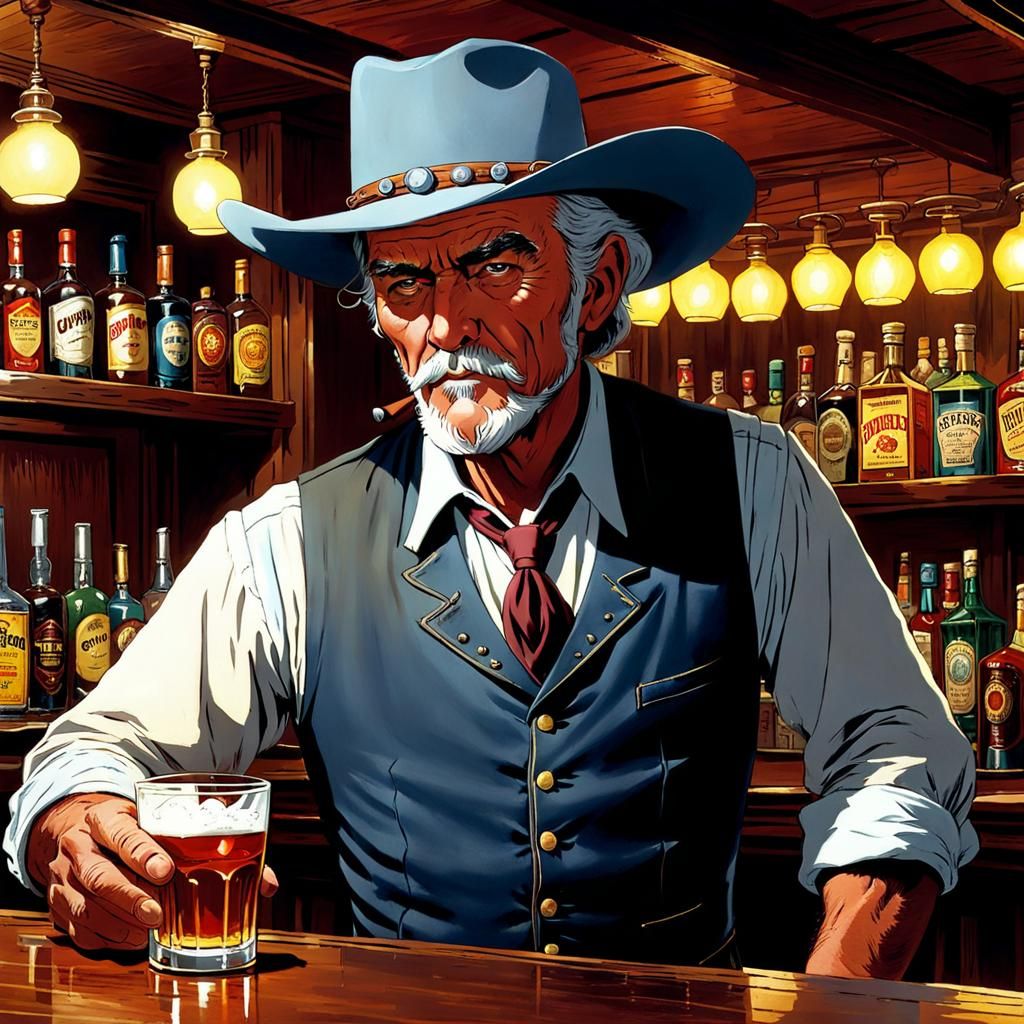 Old West Bartender Concept Art