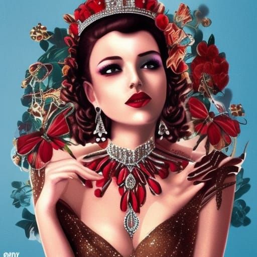 Elegant Portrait of a Beautiful Queen