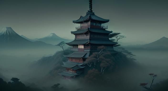 reference Japanese myths and lore variable yokai yaojing Yaoguai variable landscape and nature setting 4k resolution ski...