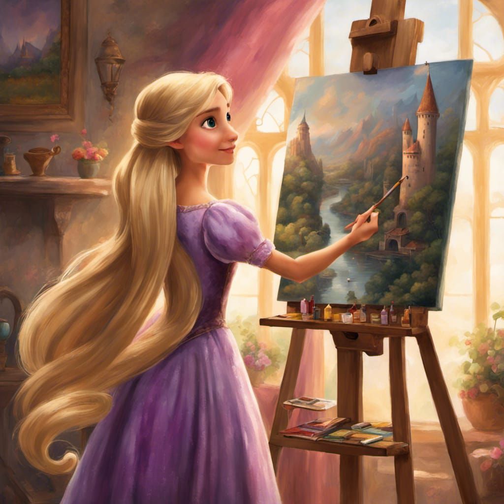 Rapunzel's Tower Room: A Fairytale Painting