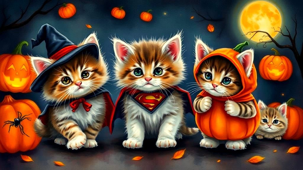 Halloween Kittens: Maine Coons in Costume