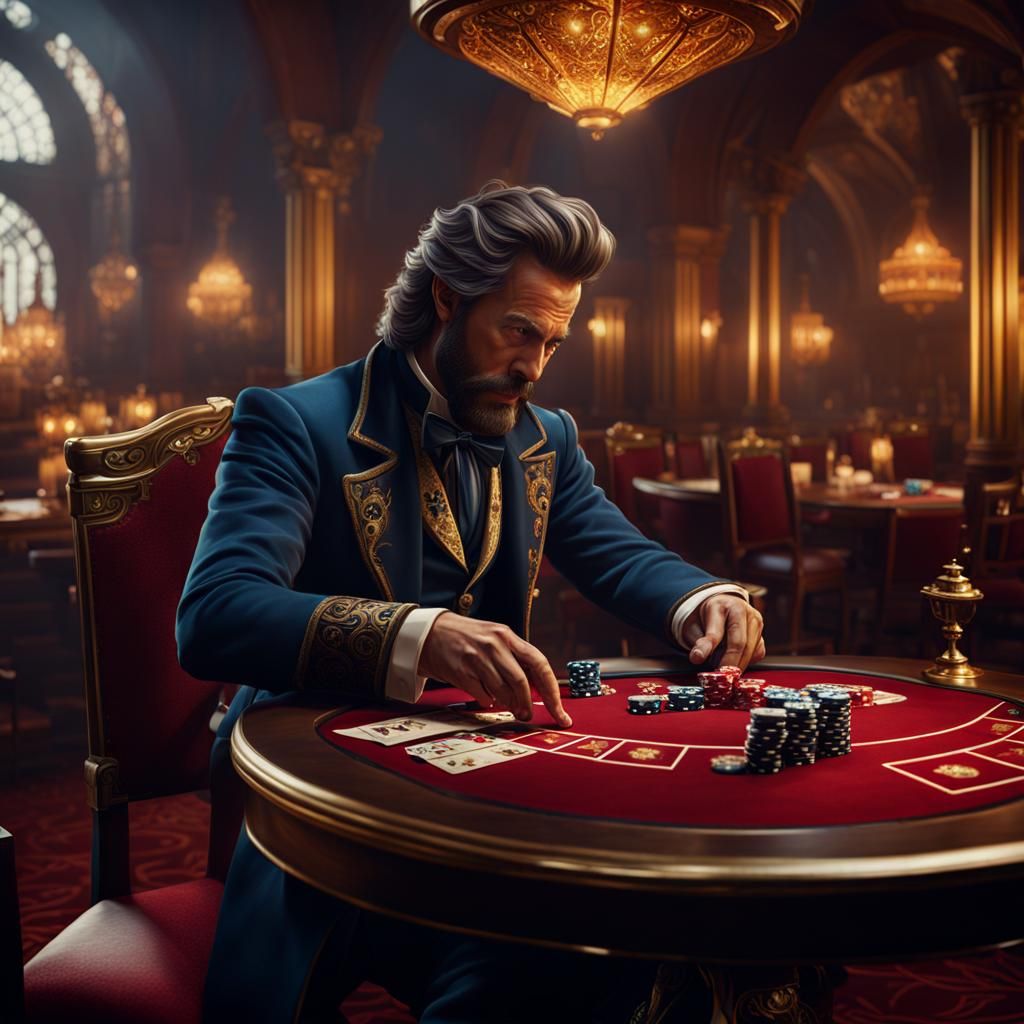 Gambler Discards Ace of Spades: Detailed Matte Painting