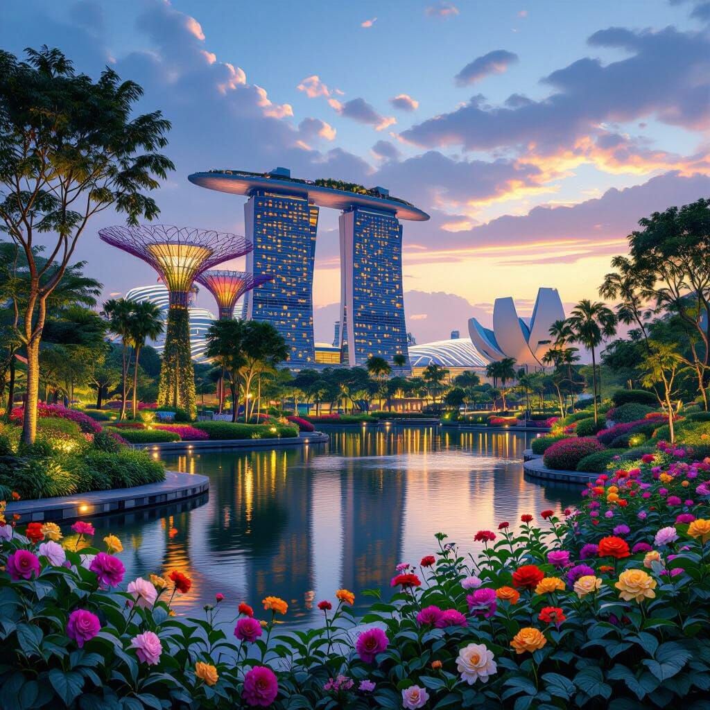 Singapore Gardens by the Bay at Dusk
