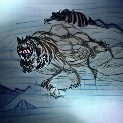 Giant Tigers and Werewolves in Dark Night