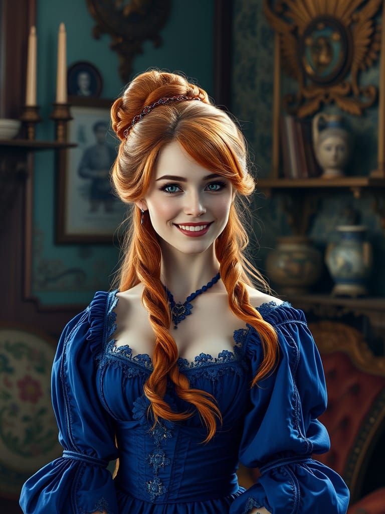 Elegant Lady of the Manor in 1813 Attire