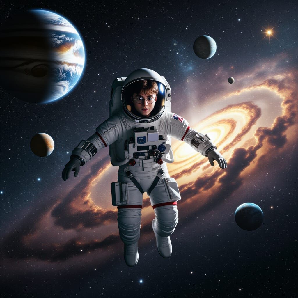 Harry Potter in Space Suit: Cinematic Film Still