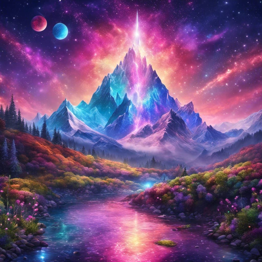 Alien mountain scene