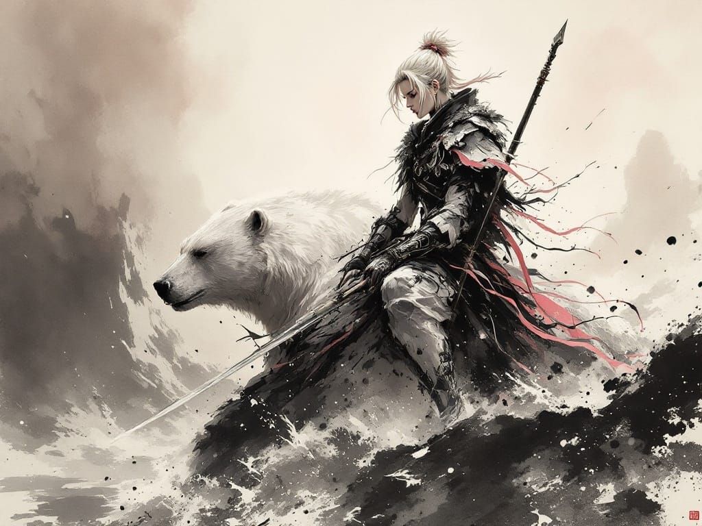 Winter's Harmony: Warrior and Beast Entwined