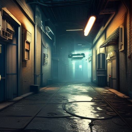 Decadent Technoir City Outlaw Alley in 3D