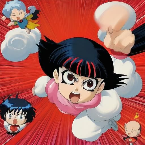 Art by Rumiko Takahashi, chibi renditions of iconic manga ch...