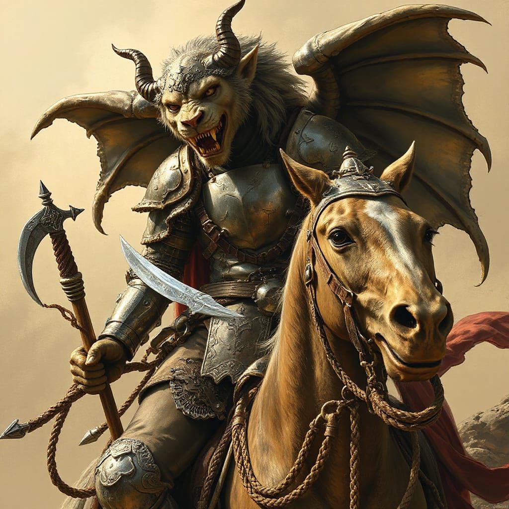 Demon King Riding Lion-Headed Steed