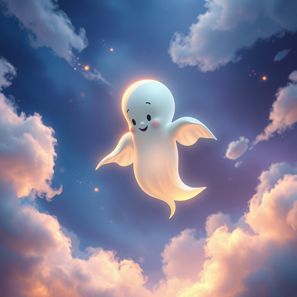 Casper the Ghost in Mystical Fantasy Art Style