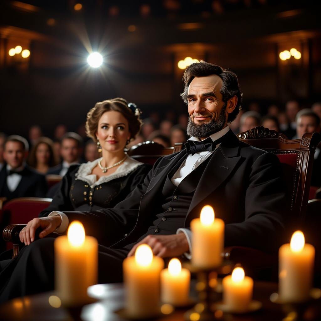 Lincoln and Mary Todd in 1865 Theatre Box