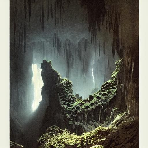 Lush Ecosystem Inside Vast Cave System