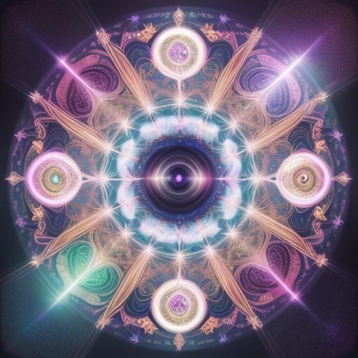 Shimmering 3D Sphere with Glittery Multicolor Swirls