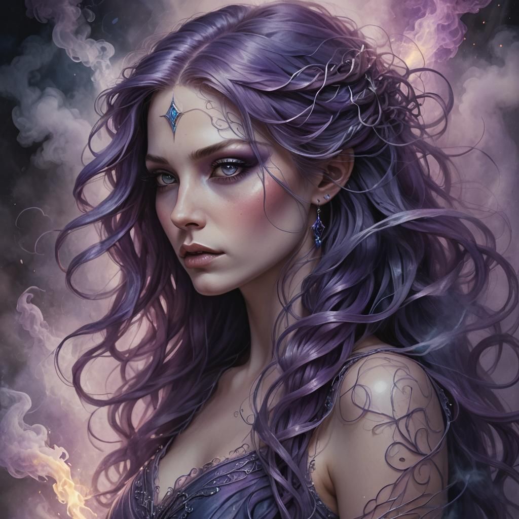 Ethereal Woman Portrait in Fantasy Art Style