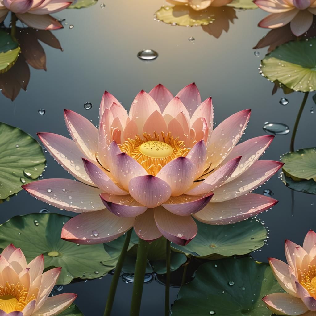 Lotus Flower Macro in Hyperreal Detail