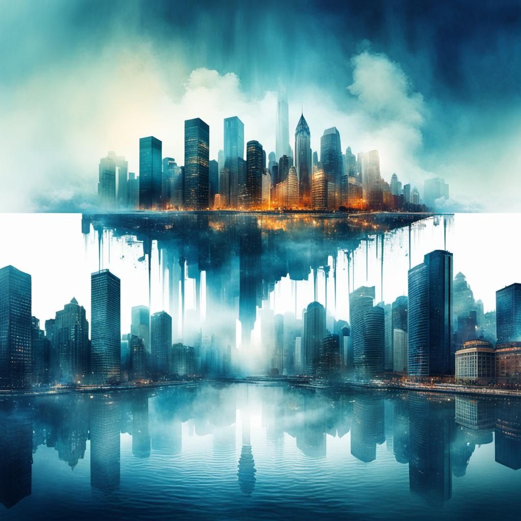 Mindscape Double Exposure Digital Watercolour Art