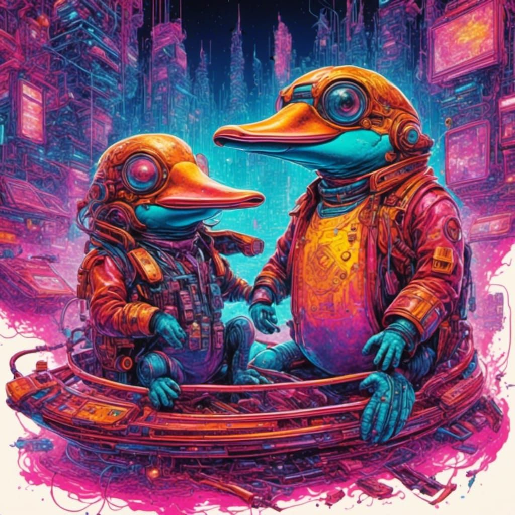 Steampunk Platypus Illustration