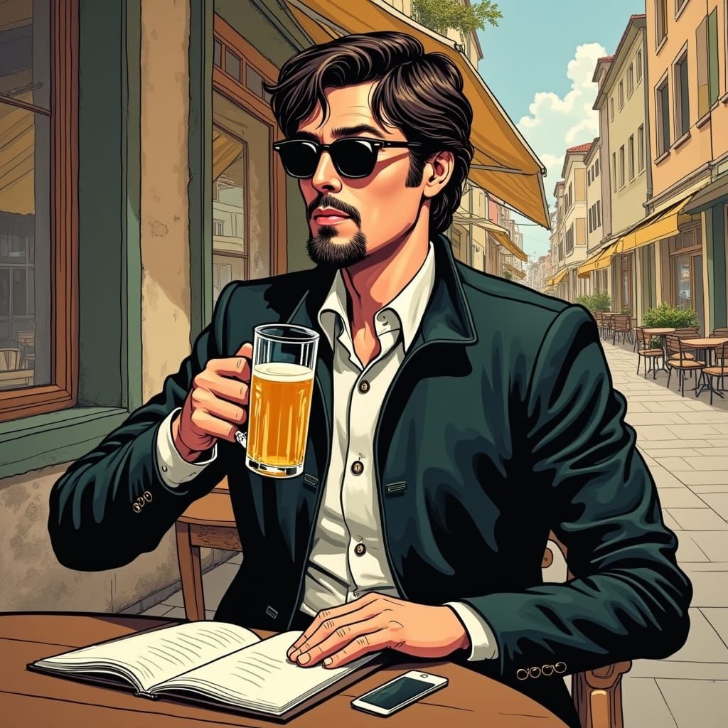 Paul McCartney in 1950s Comic Book Style