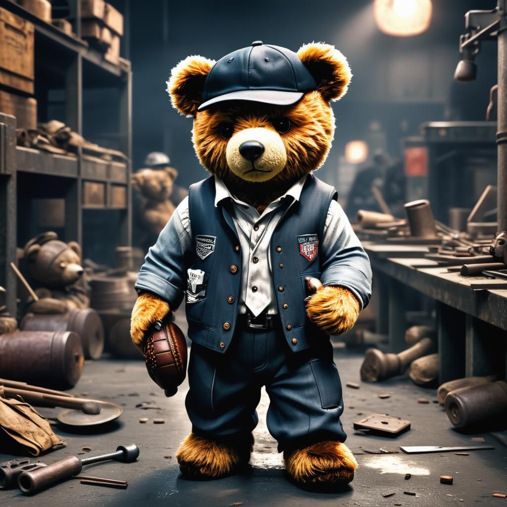 Teddy Bears Play Sports and Work in a Factory