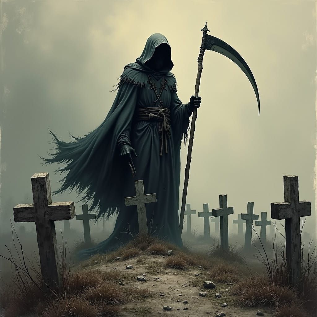Grim Reaper Towers Over Bloody Gettysburg Battlefield