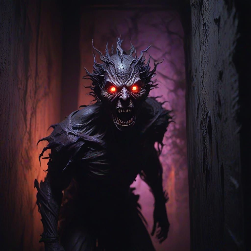 Twisted Figure Screams in Dark Fantasy Art