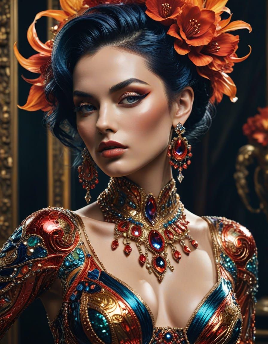 Elegant Maximalist Composition in Vivid Colors