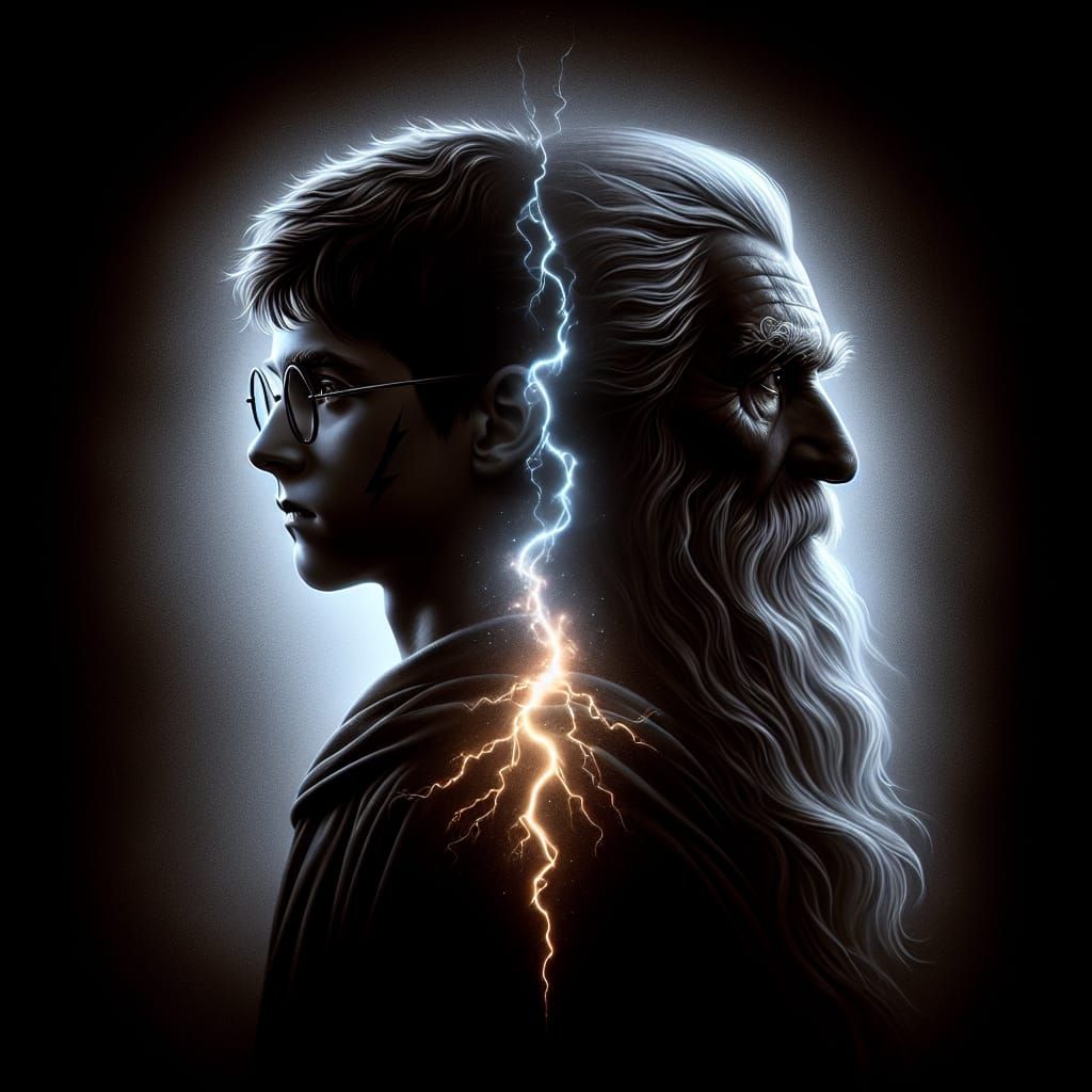 Wizard Silhouette Portrait in Hypermaximalism