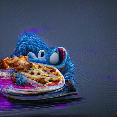 Cookie Monster's Pizza Feast in 8K