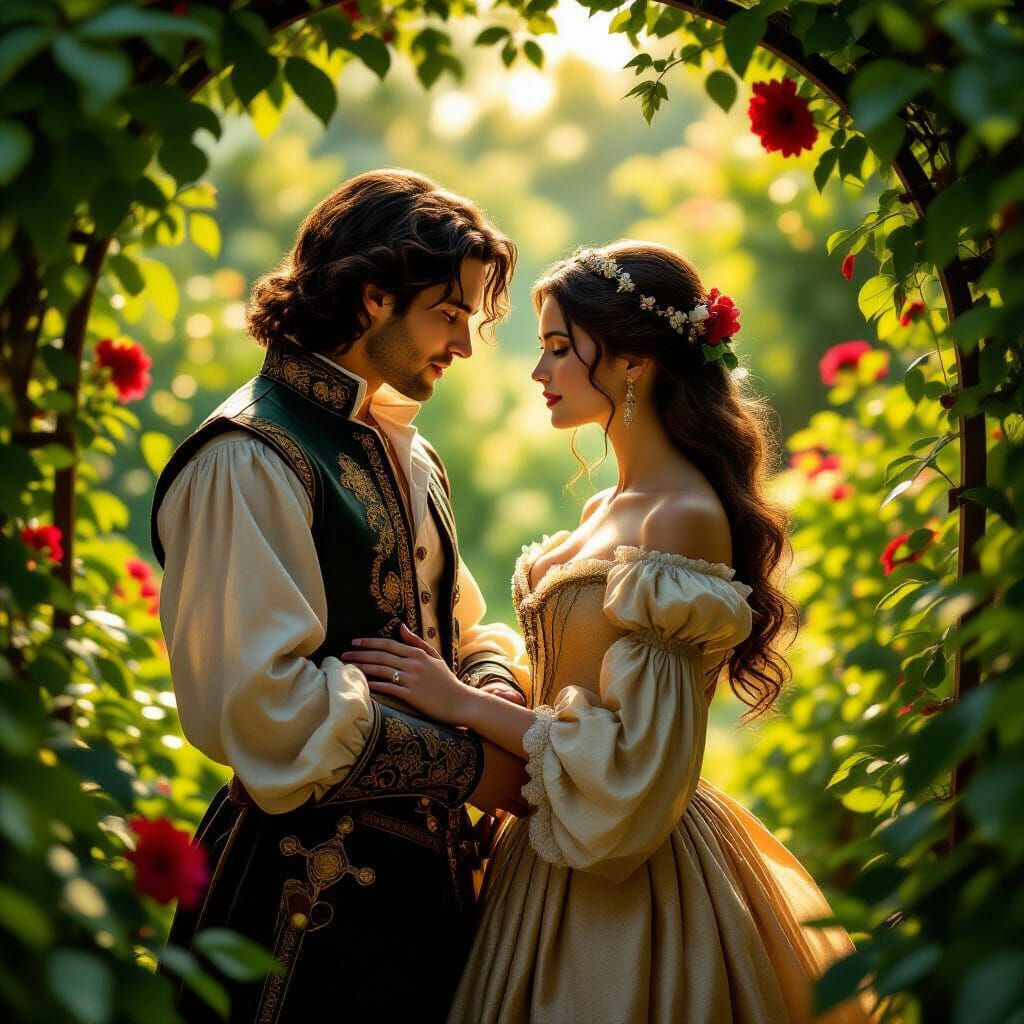 Romeo and Juliet in Garden, Renaissance Romance and Tragedy