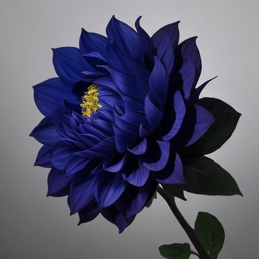 Stunning AI-Generated Indigo Dahlia Flower