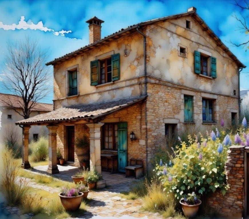 Abandoned Italian Farmhouse Yearns for Restoration in Serene...