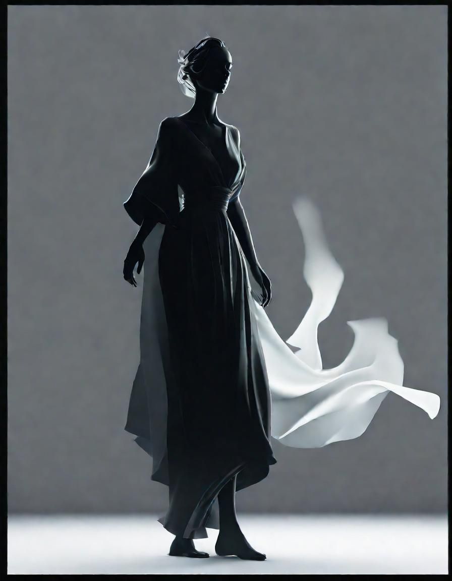 Ethereal Woman Silhouette in 3D Digital Art