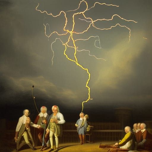 Benjamin Franklin's Kite Experiment in a Fantasy Setting