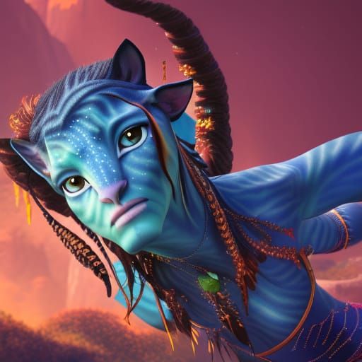 Detailed Avatar Cartoon in Fantasy Concept Art Style