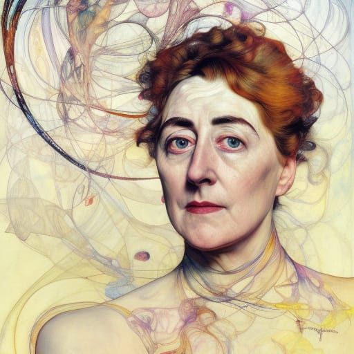 Agatha Christie Portrait in Hyperrealistic Dark Fantasy Styl...