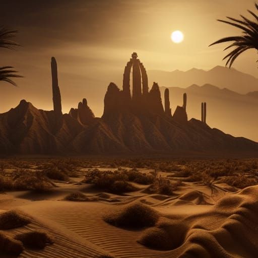 Epic Desert Kingdom Digital Matte Painting