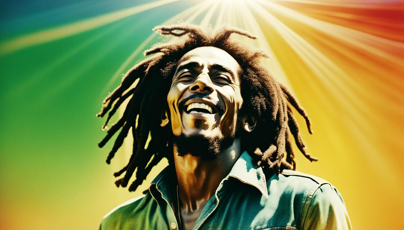 Psychedelic Bob Marley Perfume Ad in 70s Style