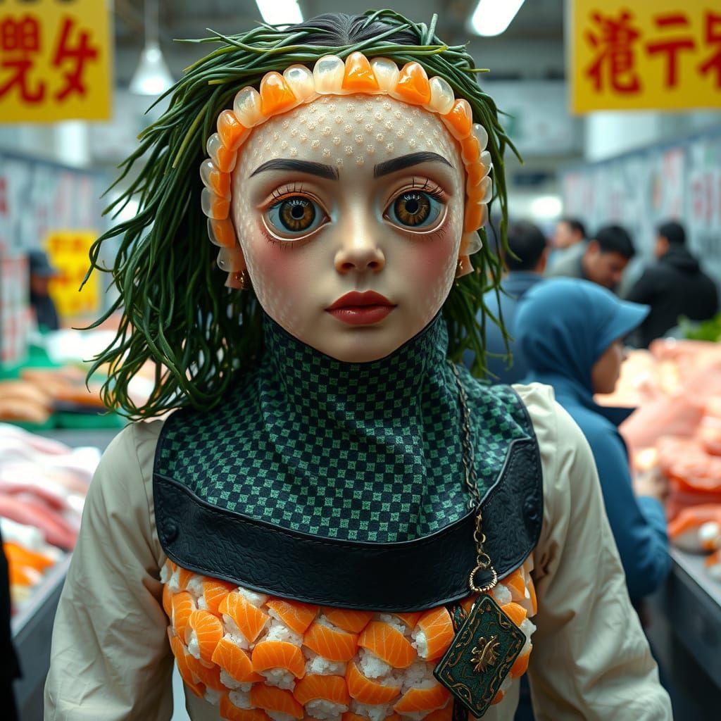 Sushi Goddess Walks Fish Market