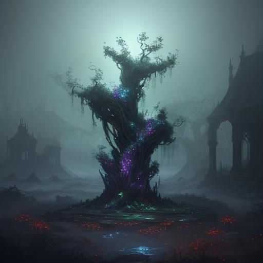 Ethereal Spectral Currant Plant in Fantasy Concept Art