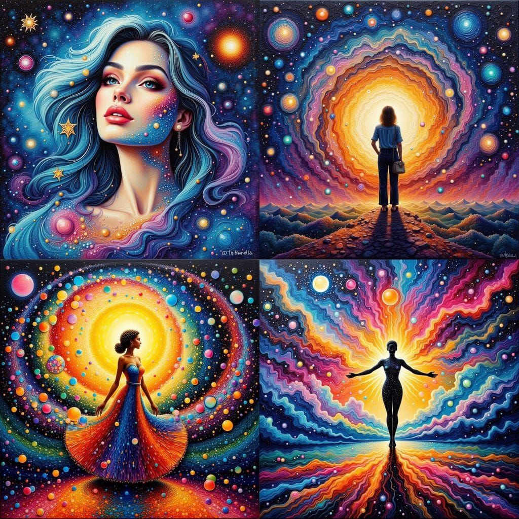 Motivational Star Stuff Message in Fluid Acrylic Style