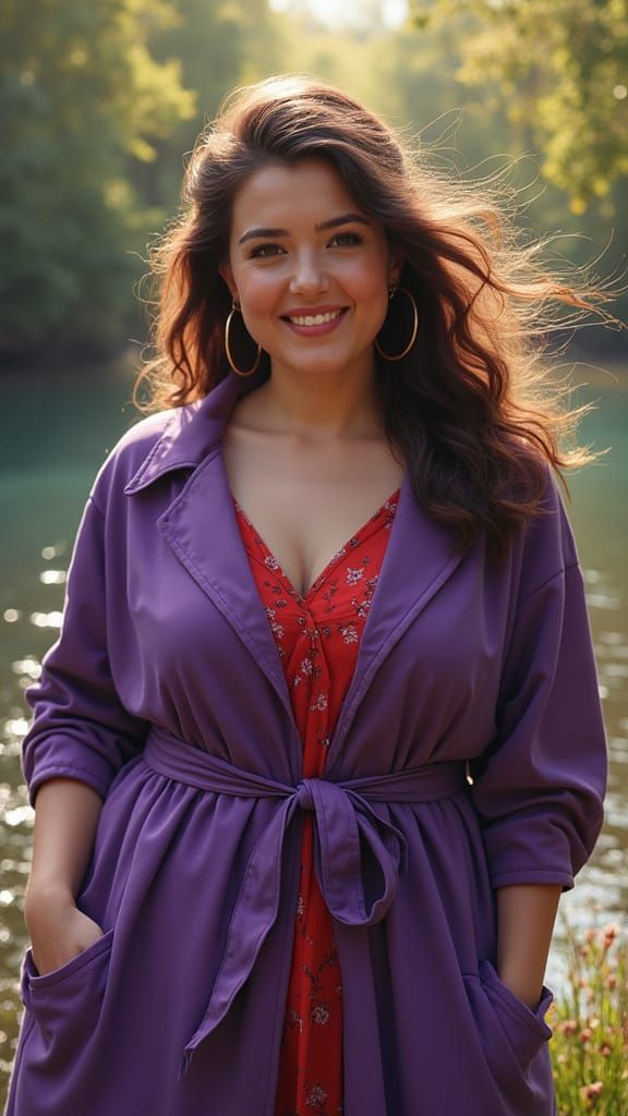 Beautiful Woman in Art Nouveau Style Oil Painting