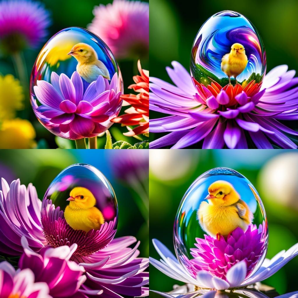 Cosmic Baby Chick in Crystal Easter Egg