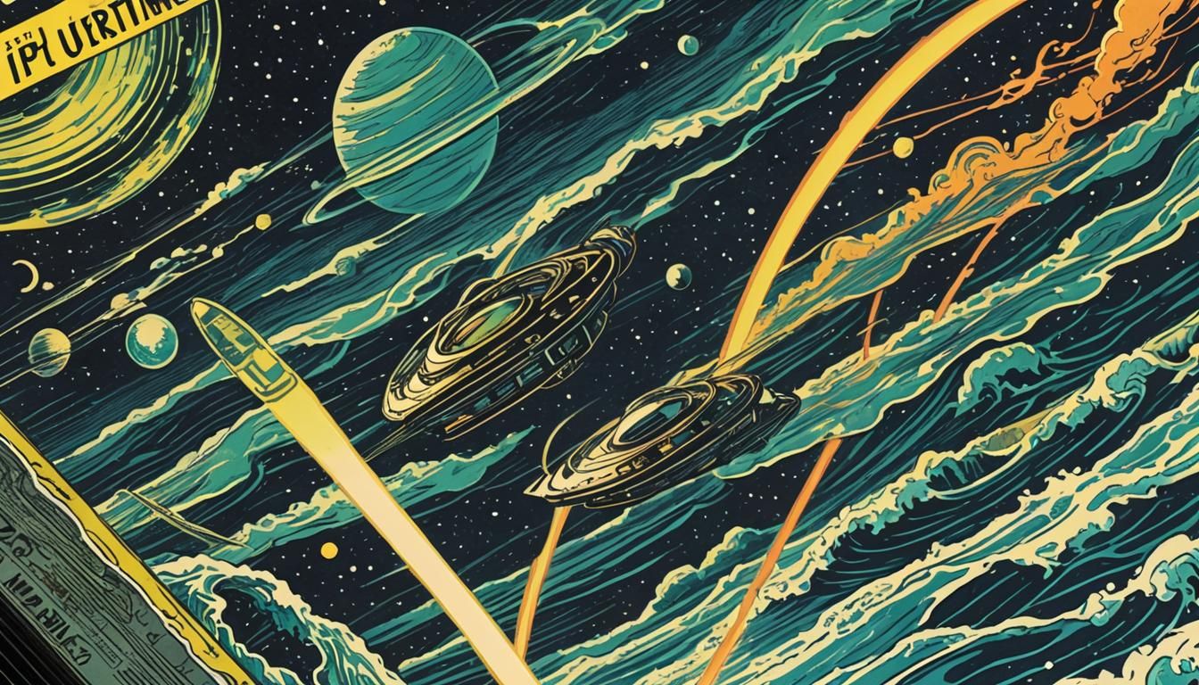 Futuristic Comic Book Cover Art in Astro Style