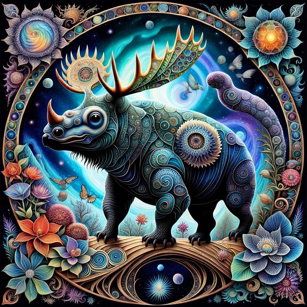 Ethereal Hybrid Animal in a Mystical Landscape