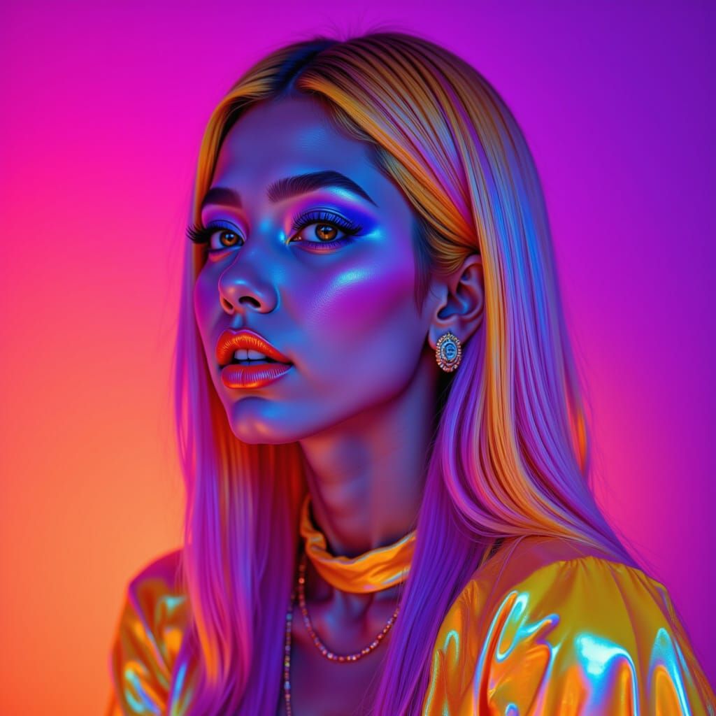 Iridescent Beauty with Neon Accents